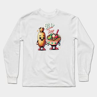 Tamale & Menudo Friends | Funny Retro Long Sleeve T-Shirt